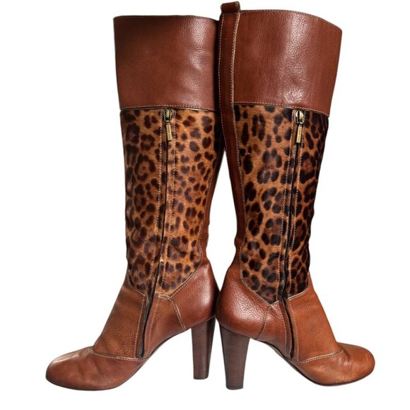 AUTHENTIC Y2K DOLCE & GABBANA D&G FUR LEOPARD KNEE HIGH BOOTS US 10/41 MOB WIFE - Picture 7 of 10